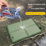 2 Pack Green Portable Foldable Outdoor Seat Cushion - Waterproof Oxford Cloth with Pearl Cotton Core, Lightweight 88g Design, Carabiner Clip for Hiking Camping Picnic Travel