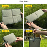2 Pack Green Portable Foldable Outdoor Seat Cushion - Waterproof Oxford Cloth with Pearl Cotton Core, Lightweight 88g Design, Carabiner Clip for Hiking Camping Picnic Travel