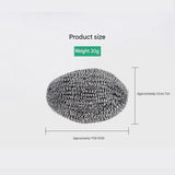 6 Pack Stainless Steel Scouring Pad with Hanging Loop - Heavy Duty Kitchen Scrubber for Pots Pans Sinks, Rust Resistant Spiral Woven Design, 30g Durable Cleaning Ball