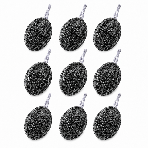 9 Pack Stainless Steel Scouring Pad with Hanging Loop - Heavy Duty Kitchen Scrubber for Pots Pans Sinks, Rust Resistant Spiral Woven Design, 30g Durable Cleaning Ball In Australia - Darrahopens