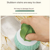 Cactus-shaped nano cleaning brush set with 3 pack green replacement heads and Yellow storage box - PP Material, Non-Scratch Design, Multi-Purpose Kitchen Scrubber for Pots, Pans and Dishes - Space Saving Storage, Easy Grip Ergonomic Shape