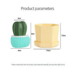 Cactus-shaped nano cleaning brush set with 3 pack green replacement heads and Yellow storage box - PP Material, Non-Scratch Design, Multi-Purpose Kitchen Scrubber for Pots, Pans and Dishes - Space Saving Storage, Easy Grip Ergonomic Shape