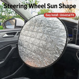 Silvery Reflective Steering Wheel Sun Shade Cover - Universal Fit Aluminum Foil Heat Shield, 43cm Diameter, Prevents Hot Steering Wheel, Easy Install, Foldable for Storage In Australia - Darrahopens
