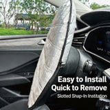 Silvery Reflective Steering Wheel Sun Shade Cover - Universal Fit Aluminum Foil Heat Shield, 43cm Diameter, Prevents Hot Steering Wheel, Easy Install, Foldable for Storage In Australia - Darrahopens