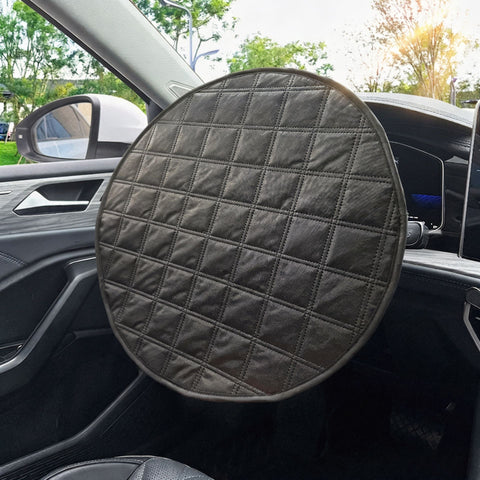 Black Reflective Steering Wheel Sun Shade Cover - Universal Fit Aluminum Foil Heat Shield, 43cm Diameter, Prevents Hot Steering Wheel, Easy Install, Foldable for Storage In Australia - Darrahopens