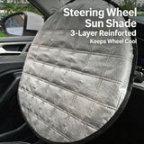 Black Reflective Steering Wheel Sun Shade Cover - Universal Fit Aluminum Foil Heat Shield, 43cm Diameter, Prevents Hot Steering Wheel, Easy Install, Foldable for Storage In Australia - Darrahopens