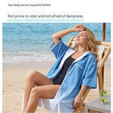 Darrahopens Home & Garden > Bathroom Accessories > Bath Towels & Robes 2 pack Quick Dry Microfiber Surf Poncho Towel（Style 5）-  Hooded Changing Robe with Zipper - Lightweight Beach Wrap for Swimming Travel In Australia - Darrahopens