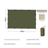 Darrahopens Outdoor Recreation > Camping > Camping Appliances 3x4m Green Multi-Purpose Outdoor Tarp - 19 Anchor Points Waterproof Rain Fly with Blackout Coating, Camping Shelter, Sun Canopy & Ground Mat for Hiking & Backpacking In Australia - Darrahopens