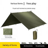 Darrahopens Outdoor Recreation > Camping > Camping Appliances 3x4m Green Multi-Purpose Outdoor Tarp - 19 Anchor Points Waterproof Rain Fly with Blackout Coating, Camping Shelter, Sun Canopy & Ground Mat for Hiking & Backpacking In Australia - Darrahopens