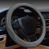 Car Steering Wheel Cover (Gray And White Lines)- Microfiber Leather with Diamond Embossing ,Anti-Slip Inner Ring(38 cm) In Australia - Darrahopens