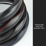 Car Steering Wheel Cover (Gray And White Lines)- Microfiber Leather with Diamond Embossing ,Anti-Slip Inner Ring(38 cm) In Australia - Darrahopens