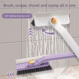 Brown Gap Cleaning Brush, 4 in 1 Rotating Scrub Tool with 360 Degree Swivel Head, Scraper and Hair Tweezers for Tile Grout, Kitchen, Bathroom