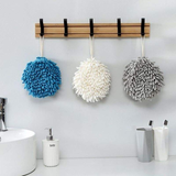 3 Pack Hanging Hand Drying Ball (Blue+White+Gray), Chenille Towel with Sponge Core for Kitchen and Bathroom In Australia - Darrahopens