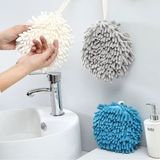 3 Pack Hanging Hand Drying Ball (Blue+White+Gray), Chenille Towel with Sponge Core for Kitchen and Bathroom In Australia - Darrahopens