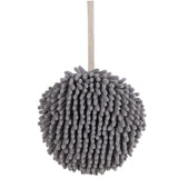 3 Pack Hanging Hand Drying Ball (Blue+White+Gray), Chenille Towel with Sponge Core for Kitchen and Bathroom