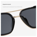 Men's Gold Metal Frame Gray To Pink Lens Sunglasses - Square Retro Style UV400 Protection Fashion Eyewear for Driving Travel and Daily Wear In Australia - Darrahopens