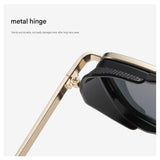 Men's Gold Metal Frame Gray To Pink Lens Sunglasses - Square Retro Style UV400 Protection Fashion Eyewear for Driving Travel and Daily Wear In Australia - Darrahopens