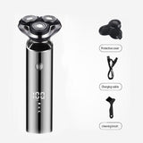 Electric Rotary Shaver for Men - Upgraded Grooming Set, USB Rechargeable Digital Display Shaver with Trimmer, Nose Hair Attachment, Guide Combs and Accessories