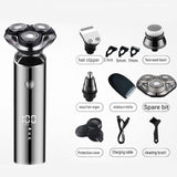 Electric Rotary Shaver for Men - Deluxe Multi-Grooming Set, USB Rechargeable Digital Display Shaver for Beard, Facial and Travel Grooming In Australia - Darrahopens
