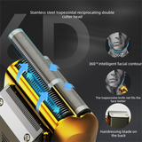 Men's Reciprocating Foil Shaver Upgraded Set (Gold)- USB Rechargeable Dual Foil Electric Razor with Digital Battery Display, Pop-Up Trimmer and Replacement Cutters In Australia - Darrahopens