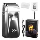 Men's Reciprocating Foil Shaver Basic Set (Silver) - USB Rechargeable Dual Foil Electric Razor with Digital Battery Display and Pop-Up Trimmer for Beard, Head and Travel Grooming In Australia - Darrahopens