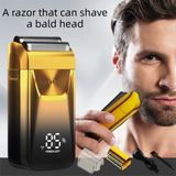 Men's Reciprocating Foil Shaver Basic Set (Silver) - USB Rechargeable Dual Foil Electric Razor with Digital Battery Display and Pop-Up Trimmer for Beard, Head and Travel Grooming In Australia - Darrahopens