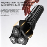 Men's 3-Head Electric Rotary Shaver Basic Set - Type-C Rechargeable LCD Beard Shaver for Daily Facial Grooming, Home, Bathroom and Travel Use In Australia - Darrahopens