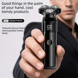 Men's 3-Head Electric Rotary Shaver Basic Set - Type-C Rechargeable LCD Beard Shaver for Daily Facial Grooming, Home, Bathroom and Travel Use In Australia - Darrahopens