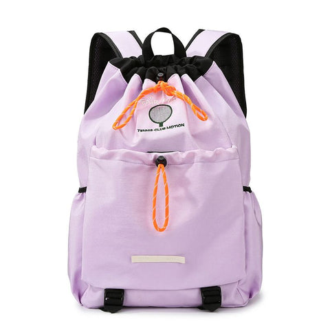Purple Sports Drawstring Backpack - Large Capacity Badminton, Yoga Mat and Gym Bag with Racket Holder for Fitness, Outdoor Training, Travel and Daily Use In Australia - Darrahopens