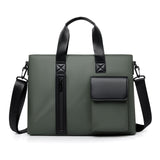 Black Men's Laptop Bag - Large Capacity Multi-Compartment Shoulder and Hand Carry Computer Bag for Office, University, Commuting and Business Travel