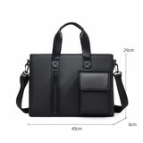 Black Men's Laptop Bag - Large Capacity Multi-Compartment Shoulder and Hand Carry Computer Bag for Office, University, Commuting and Business Travel