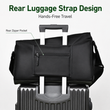 Black Expandable Travel Shoulder Bag - Large Capacity Gym and Duffel Bag with Wet and Dry Separation for Weekend Trips, Sports, Commuting and Short Travel