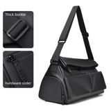 Black Expandable Travel Shoulder Bag - Large Capacity Gym and Duffel Bag with Wet and Dry Separation for Weekend Trips, Sports, Commuting and Short Travel