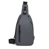 Gray Men's Sling Chest Bag - Lightweight Large Capacity Crossbody Shoulder Bag with Adjustable Strap for Commuting, Travel, Outdoor and Daily Casual Use