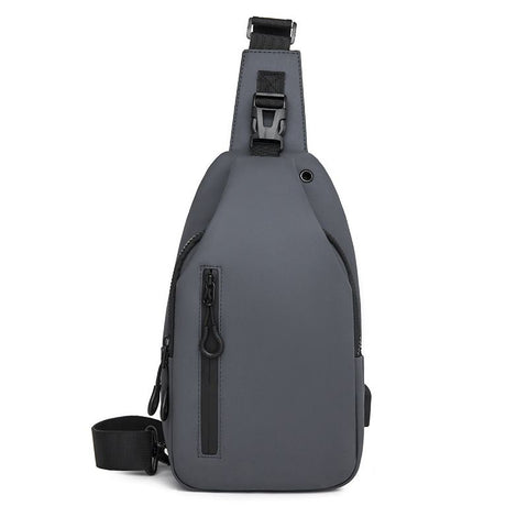 Gray Men's Sling Chest Bag - Lightweight Large Capacity Crossbody Shoulder Bag with Adjustable Strap for Commuting, Travel, Outdoor and Daily Casual Use