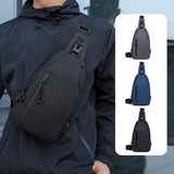 Gray Men's Sling Chest Bag - Lightweight Large Capacity Crossbody Shoulder Bag with Adjustable Strap for Commuting, Travel, Outdoor and Daily Casual Use