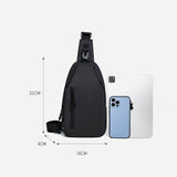 Gray Men's Sling Chest Bag - Lightweight Large Capacity Crossbody Shoulder Bag with Adjustable Strap for Commuting, Travel, Outdoor and Daily Casual Use