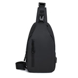 Black Men's Sling Chest Bag - Lightweight Large Capacity Crossbody Shoulder Bag with Adjustable Strap for Commuting, Travel, Outdoor and Daily Casual Use