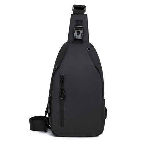Black Men's Sling Chest Bag - Lightweight Large Capacity Crossbody Shoulder Bag with Adjustable Strap for Commuting, Travel, Outdoor and Daily Casual Use