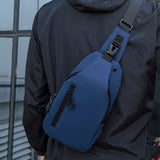 Black Men's Sling Chest Bag - Lightweight Large Capacity Crossbody Shoulder Bag with Adjustable Strap for Commuting, Travel, Outdoor and Daily Casual Use