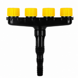 4-Head Adjustable Garden Spray Nozzle - Wide-Area Watering and Mist Sprayer with Stepped Hose Connector for Gardens, Lawns, Orchards and Irrigation