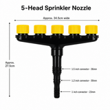 5-Head Adjustable Garden Spray Nozzle - Wide-Area Watering and Mist Sprayer with Stepped Hose Connector for Gardens, Lawns, Orchards and Irrigation In Australia - Darrahopens