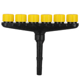 6-Head Adjustable Garden Spray Nozzle - Wide-Area Watering and Mist Sprayer with Stepped Hose Connector for Gardens, Lawns, Orchards and Irrigation