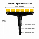 6-Head Adjustable Garden Spray Nozzle - Wide-Area Watering and Mist Sprayer with Stepped Hose Connector for Gardens, Lawns, Orchards and Irrigation In Australia - Darrahopens