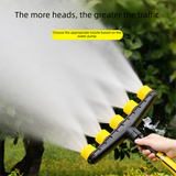6-Head Adjustable Garden Spray Nozzle - Wide-Area Watering and Mist Sprayer with Stepped Hose Connector for Gardens, Lawns, Orchards and Irrigation