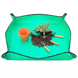 Green Waterproof Garden Repotting Mat - 75 x 100 cm Foldable Potting and Transplanting Work Mat with Snap Corners for Indoor Plants, Soil Mixing and Easy Clean-Up In Australia - Darrahopens