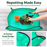 Green Waterproof Garden Repotting Mat - 75 x 100 cm Foldable Potting and Transplanting Work Mat with Snap Corners for Indoor Plants, Soil Mixing and Easy Clean-Up In Australia - Darrahopens