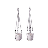 2 Pack Macrame Plant Hanger (Gray)- 90cm Cotton Rope Hanging Planter Basket with Beads, Boho Home Decor for Indoor Outdoor Plants