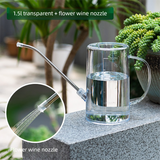 1.5L Transparent Long Spout Watering Can with Shower Head - Clear Plastic Indoor Plant Waterer for Succulents, Balcony Garden, Precise Watering Tool