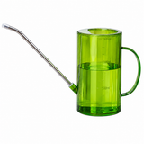 1.5L Green Long Spout Watering Can with Shower Head - Clear Plastic Indoor Plant Waterer for Succulents, Balcony Garden, Precise Watering Tool